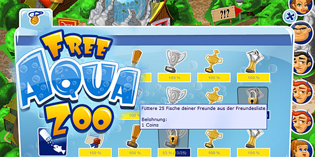 FreeAquaZoo Browserspiel Achievements