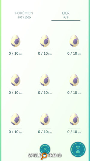 9 10 Kilometer Eier in Pokémon GO