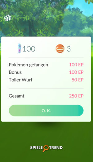 Pokémon GO Bonus Erfahrungspunkte